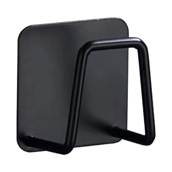 Pot Lid Holder,Metal Sponge Brush Holder,Wall Mounted Bracket,Scale Holder for Bathroom Wall,No Drill Self Adhesive Universal Bathroom Bracket,for Fitness Room,Cabinet,1pc,1.97x1.97 inch(Black)
