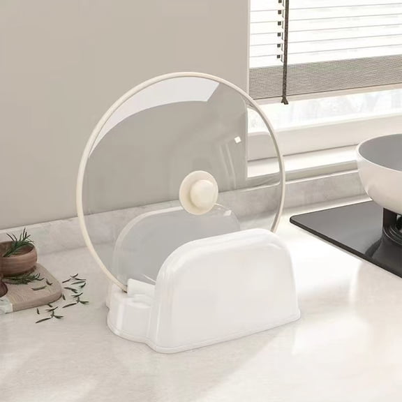 Pot Lid Holders Organizer, Plastic Pot Lid Stand, Kitchen Stove Tool Drainage Storage Rack, Multifunction Kitchen Countertop Storage Rack