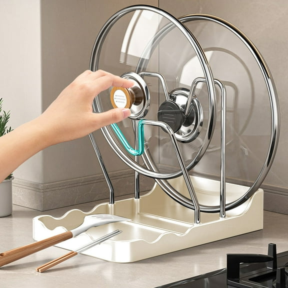 Pot Lid Holders for Countertop, Kitchen Lid Organizer and Storage Racks