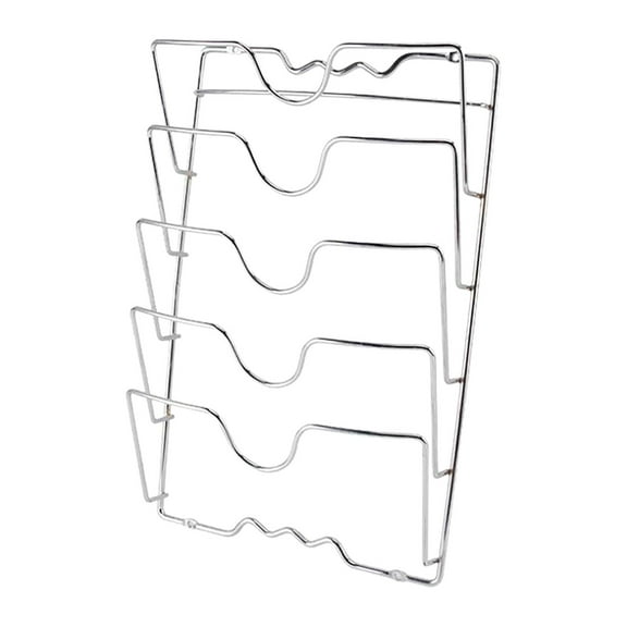 Pot Lid Organizer for Cabinet Door or Pantry Wall, Closet Door Pots and Pans Lids Holder, Glass or Metal Pan Covers Cabinet Organizer Kitchen Storage, 5 Tier Lid Rack, 1 Pcs, 16.92x10.82"