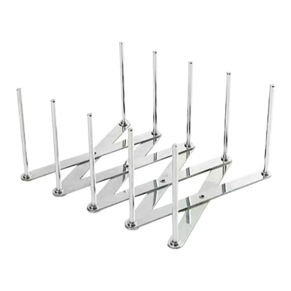 Pot Lid Organizer, Countertop Pot Lid Holder, Closet Hanging Rack, Multipurpose Adjustable Pot Lid & Plate& Pans Organizer Rack Holder Stainless Steel Dish Plate Drying Rack, 1Pc(Silver,5x2x2.8")