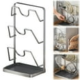thumbnail image 1 of Pot Lid Organizer Rack,Pot Lid Holder While Cooking,Kitchen Pot Lid Storage Rack for stove top,Multifunctional Kitchen Pot Lid Organizer for Countertop(Silver,3-Layer), 1 of 9