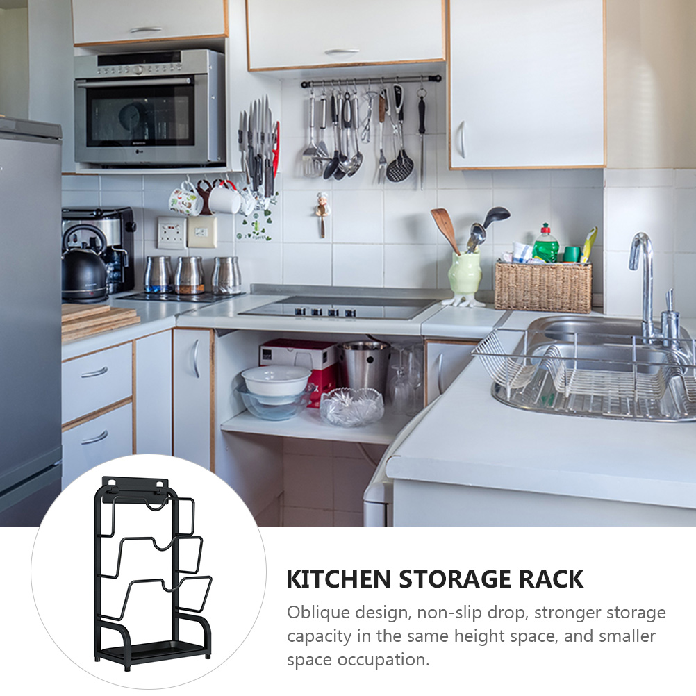 Pot Lid Organizer Wallmounted Stainless Steel Chopping Board Pan Lid