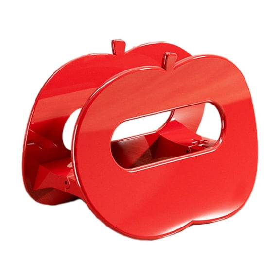Pot Lid Rack Apple-Shaped Countertop Organizer for Kitchen, Cutting Board Holder with Drainage, Plastic Storage Rack for Pot Lids and Chopping Boards, Red and White Decorative Kitchen Accessory