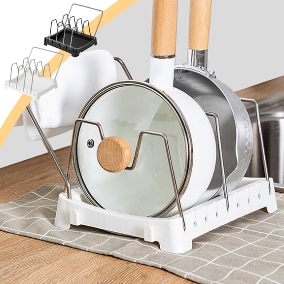 Pot Lid Rack with Chopping Board Holder for Countertop Organization and Spatula Storage Kitchen Utensil Bracket for Easy Access and Decluttered Space Perfect for Home Cooks and Compact Topliu