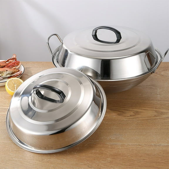 Pot Lid,Stainless Steel Pot Cover Thickened Elevated Dome Lid,Replacement Cookware Frying Pan Cover and Cast Iron Skillet Lid for Basting Steaming Cooking Griddle Grill Bbq Picnic Camping,12"