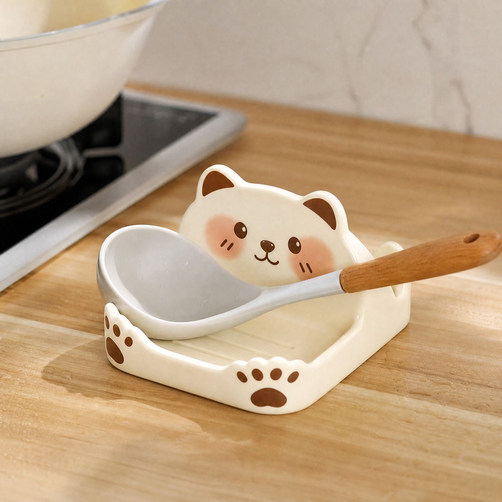 Pot Lid and Spoon Rest Rack, Countertop Kitchen Storage Organizer for ...