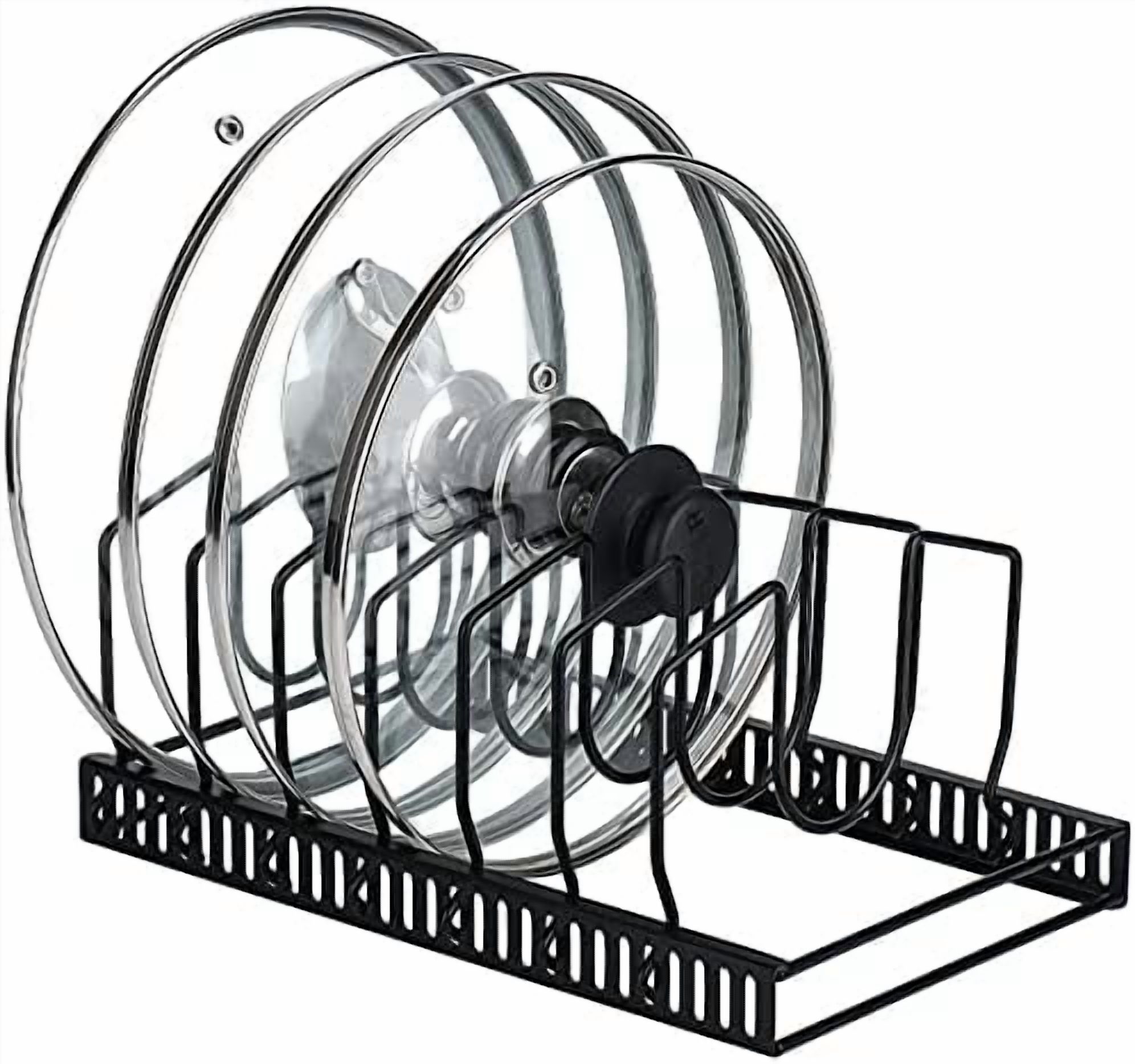 Lids Slide Rack Pot Lids Organizer Rack for Cabinet and Countertop, 7+ Pan Lids and ...