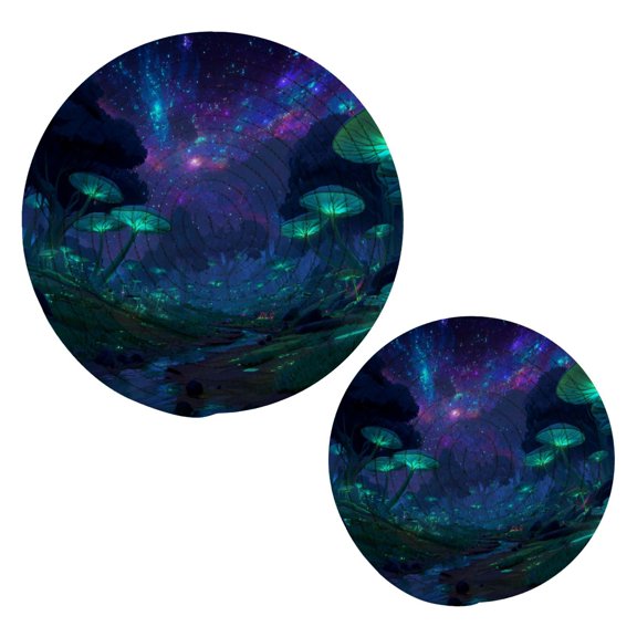 Pot Mat kitchen Pot Mat, Dining Table Pot Mat Cotton Ring Pot Mat Dining Table Protection Wear Resistant and Anti Slip Glowing Mushrooms Underwater Scene
