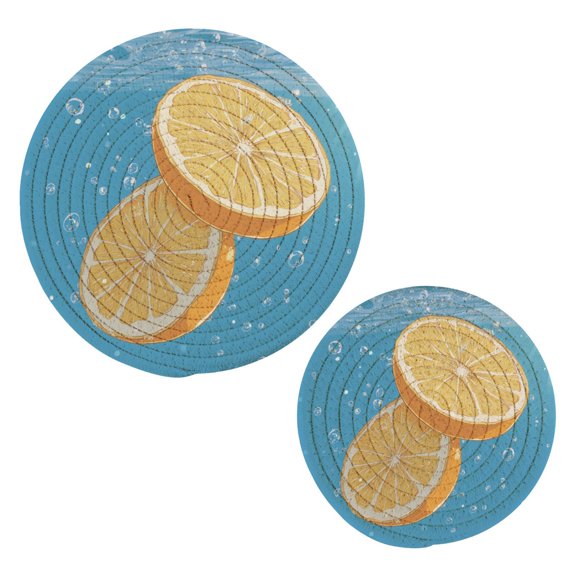 Pot Mat kitchen Pot Mat, Dining Table Pot Mat Cotton Ring Pot Mat Dining Table Protection Wear Resistant and Anti Slip Beautiful Yellow Lemon