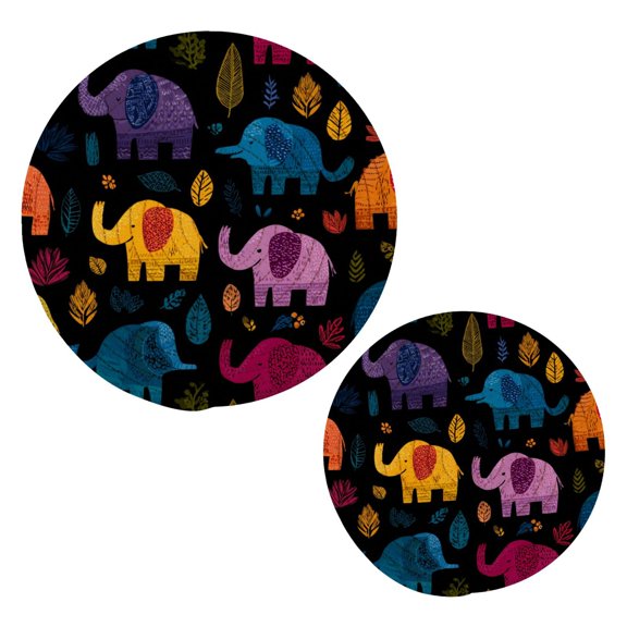 Pot Mat kitchen Pot Mat, Dining Table Pot Mat Cotton Ring Pot Mat Dining Table Protection Wear Resistant and Anti Slip Cartoon Colorful Elephant