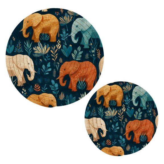 Pot Mat kitchen Pot Mat, Dining Table Pot Mat Cotton Ring Pot Mat Dining Table Protection Wear Resistant and Anti Slip Cartoon Elephant Seamless
