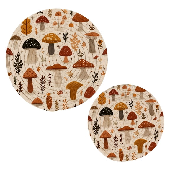 Pot Mat kitchen Pot Mat, Dining Table Pot Mat Cotton Ring Pot Mat Dining Table Protection Wear Resistant and Anti Slip Lovely Mushrooms