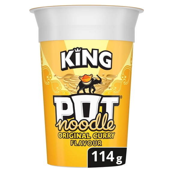 Pot Noodle Original Curry Instant Noodles King Pot 114g, Imported from Britain