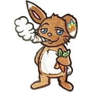 Pot Pals FUNNY BUNNY RABBIT - Iron On Embroidered Patch Applique