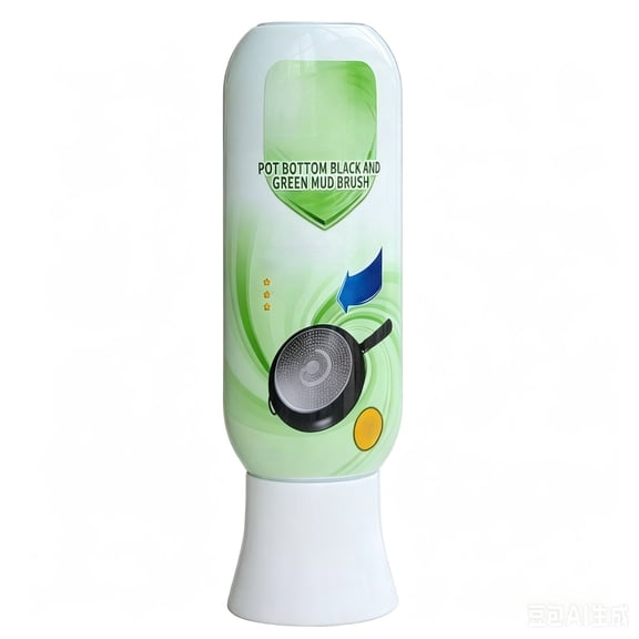 Pot and Pan Bottom Cleaner with Built In Brush, 200ml Heavy Duty Formula Removes Burnt Residue, Restores Cookware Shine, Safe for Hands and Kitchen Use
