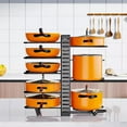 thumbnail image 1 of Pot and Pan Organizer Under $5! Kadlawus Pots and Pans Organizer for Cabinet, 8 Tier Adjustable Pot Rack with 3 Modes, Kitchen Storage Rack for Cookware Lids, 1 of 9