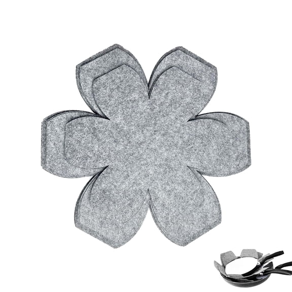 Pot and Pan Protectors 6 Pack, Pan Separators for Stacking Cookware, -Slip Pot Dividers to Avoid Scratching Non-Stick Coating on Glass Ceramic Plates and Cookwares, Gray