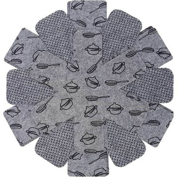 Pot and Pan Protectors, 6 Set (10.3" 14" 15"), Felt Cookware Protectors, Kitchenware Protectors, Pot Separators Protectors for Stacking to Avoid Scratching