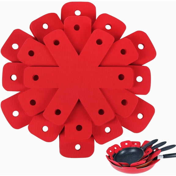 Pot Pan Protectors, Larger & Thicker Stacking Pot Protectors, Set of 8 and 4 Different Sizes, Pan Separator Pads for Stacking and Protecting Your Cookware(10/12/14/16inch)