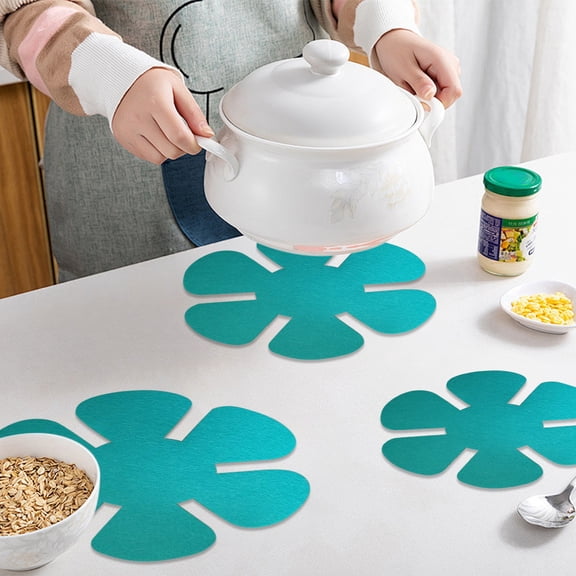 Pot and Pan Protectors Set | Non Woven Felt Blue Pads | Non Stick Cookware Separator | Frying Pan Insulation Mat | 3 Sizes 8" 10" 12" | 12 Pack | Space Saving, Washable, Reusable