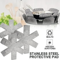 Pot Protectors TASTAN 3-Piece Stackable Pot Protector Set - Multi-Size Cookware Padding, Pan Bottom Scratch Prevention Mats for Kitchen Storage, Scratch Prevention, Grey