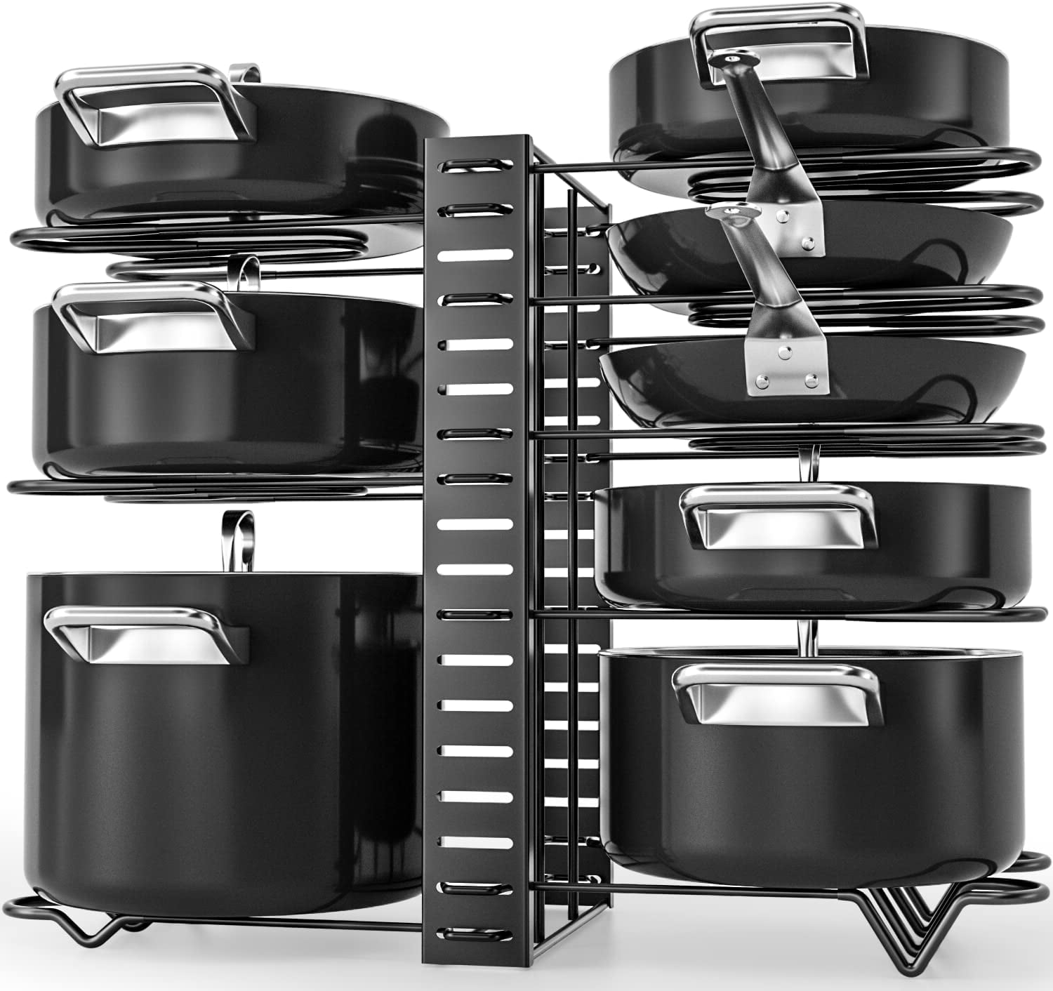 Pot Cleaning Rack Pot Rack Organizers, 8 Tiers Pots and Pans Organizer for Kitchen ...