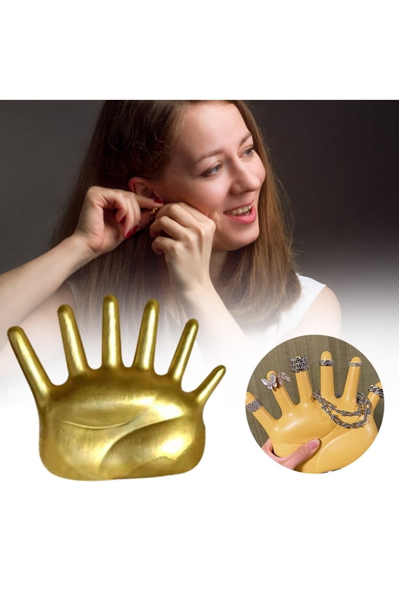 Pot Rack Resin Hand Form 6 Fingers Ring Necklace Jewelry Jewellery Display Organizer Ring Holder Stand Ring Organizer Ring Holder,Gold Kitchen Rack