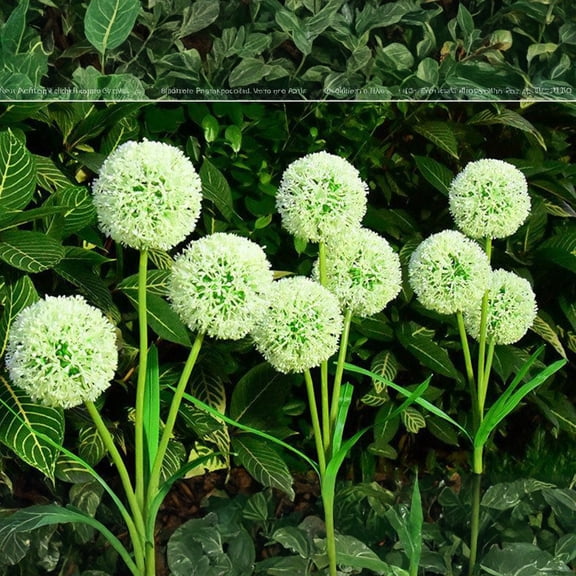 Pot Solar Green Onion Light LED Landscape Stake Lamp for Outdoor Garden Pathway Simulation Flower Dandelion Decoration for Lawn and Border