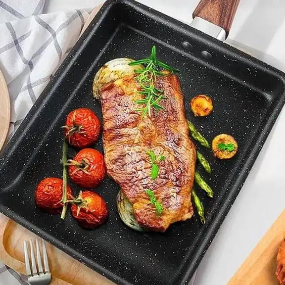 Pot Square Frying Pan Flat Bottom Mini Egg Cooker Non-stick Fried Cooking Griddle Breakfast Pan Egg Roll Frying Pan Fried Eggs