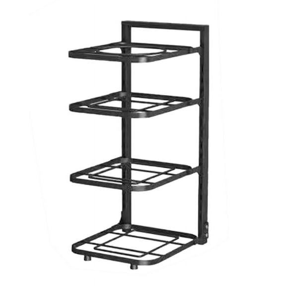 Pot Storage Rack Multilayer Thicken Strong Bearing Round Corner Pot Organizer for Kitchen
