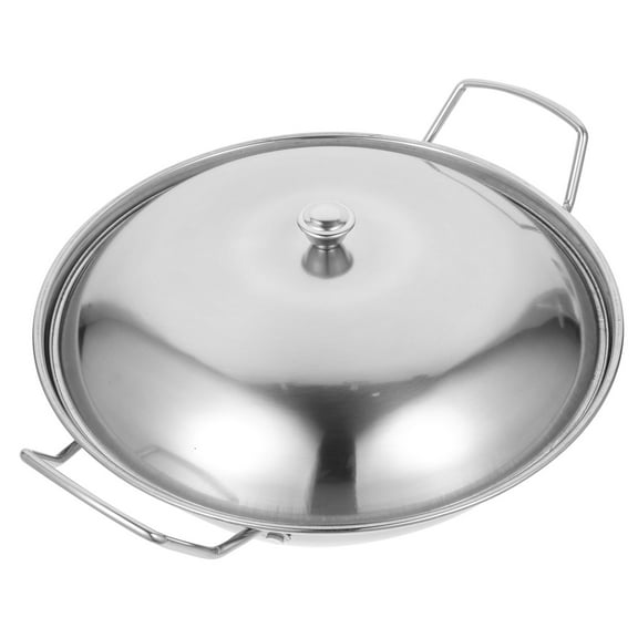 Pot Stove with Lid Griddle Restaurant Non Stick Frying Pans Durable Kitchen Supply Stainless Steel Stir Noodles