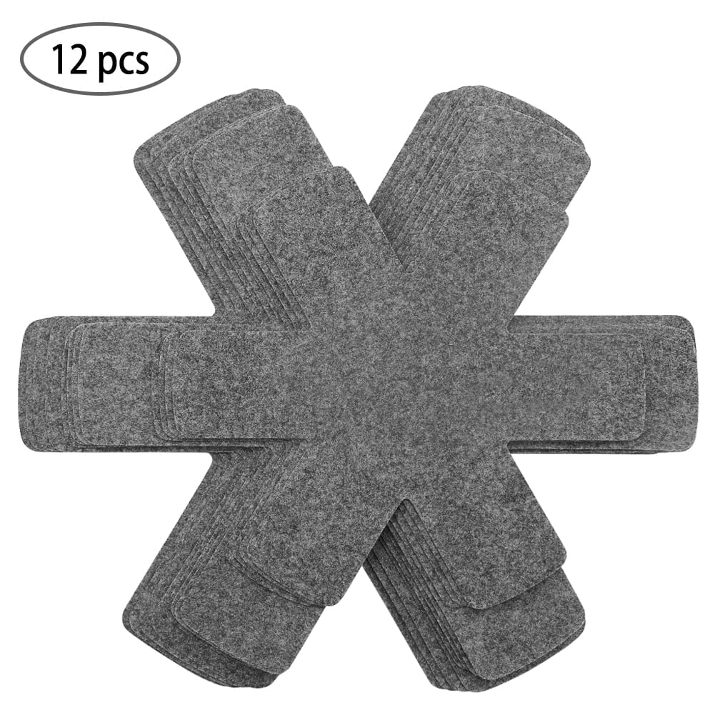 Uxcell 12-Pack Pot And Pan Protectors – Felt Dividers, 3 Sizes (10”, 14”, 15”), Gray, Stacking Storage - View #7