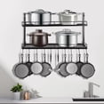 thumbnail image 1 of Pot and Pan Rack Organizer Hanger Storage Wall Holder Kitchen Cookware Hanging, 1 of 15