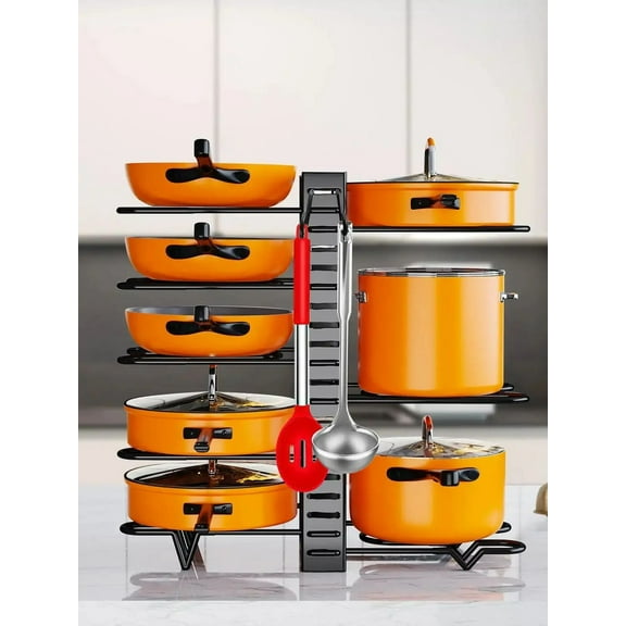 Pot storage rack 8-layer POTS and pans storage box Kitchen cabinet storage metal rack,for Christmas