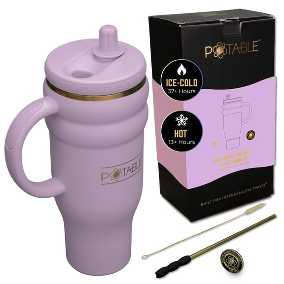 Potable 40 oz Stainless Steel Water Bottle, Signature Set, Galaxia Plum