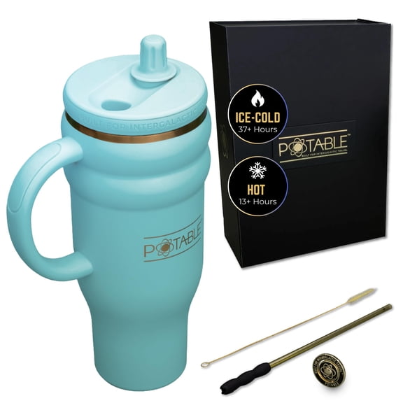 Potable 40 oz Stainless Steel Water Bottle, Signature Set, Stellar Tide