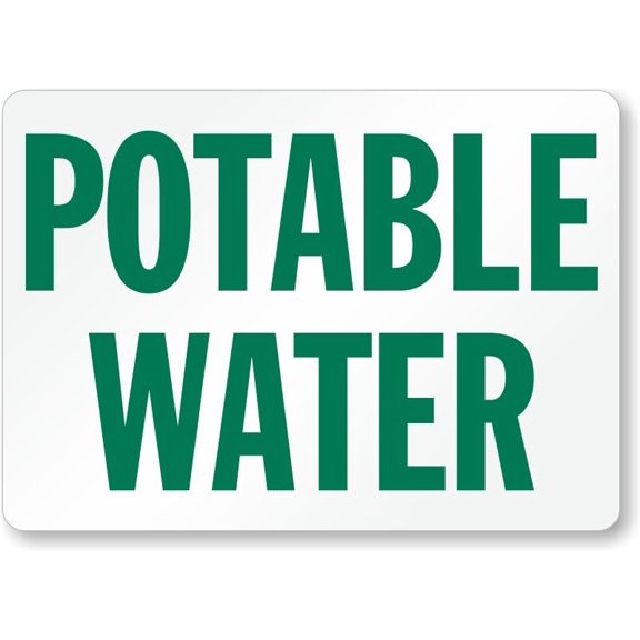 Potable Water Sign: Potable Water Man Cave Garage Shop Bar Restaurant Home Decor Metal Sign, 12" x 8"