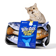 Potaroma Cat Toys Bite-Sized Flopping Fish with Catnip, Realistic Tap-Activated Moving Kitten Kicker, 3 Floppy Mode Wiggle Sardine/Saury/Yellow Croaker Interactive Motion Kitty Exercise