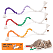 Potaroma 3-Pack Cat Chew Ropes, Refillable Natural Catnip, Safe Teeth Cleaning, 19.5 inches Interactive Play for Kittens & All Cat Breeds