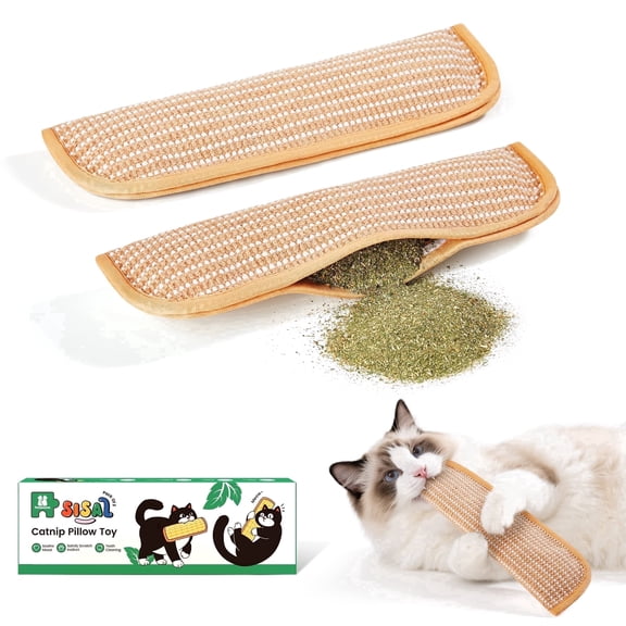 Potaroma Cat Toys Pack of 2 with 6000mg A+ Organic Catnip, Soft Sisal Material Indoor Kitten Scratching and Kicker Toys, Drives Bored Cats Crazy with Fun Interactive Chew
