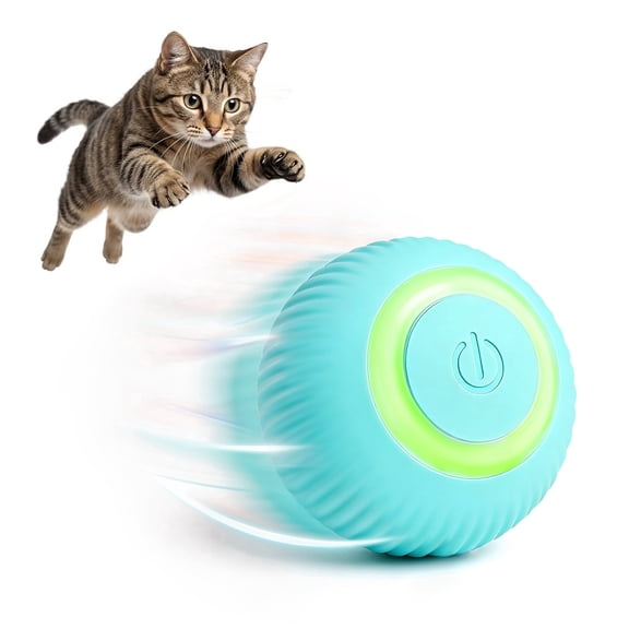 Potaroma Interactive Cat Ball Toy, 42mm Automatic Rolling Ball with Smart Obstacle Avoidance, Ultra Quiet, USB Rechargeable, 2 Motion-Activated Modes, Durable Silicone