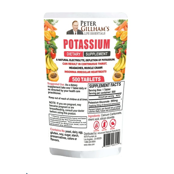 Potassium 500 tablets by Peter Gillham's Life Essentials