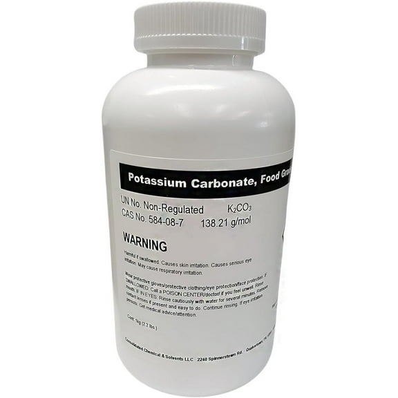 Potassium Carbonate 1kg (2.2lb) High Purity Food Grade