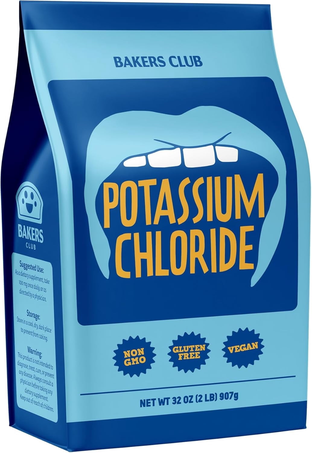 Potassium Chloride Powder 2 Pound - Sodium Free Salt Substitute - Food Grade, Filler Free, Easily Dissolves, Unflavored - Mineral Electrolyte Hydration Fluid Balance - Source of Fruits, Vegetables
