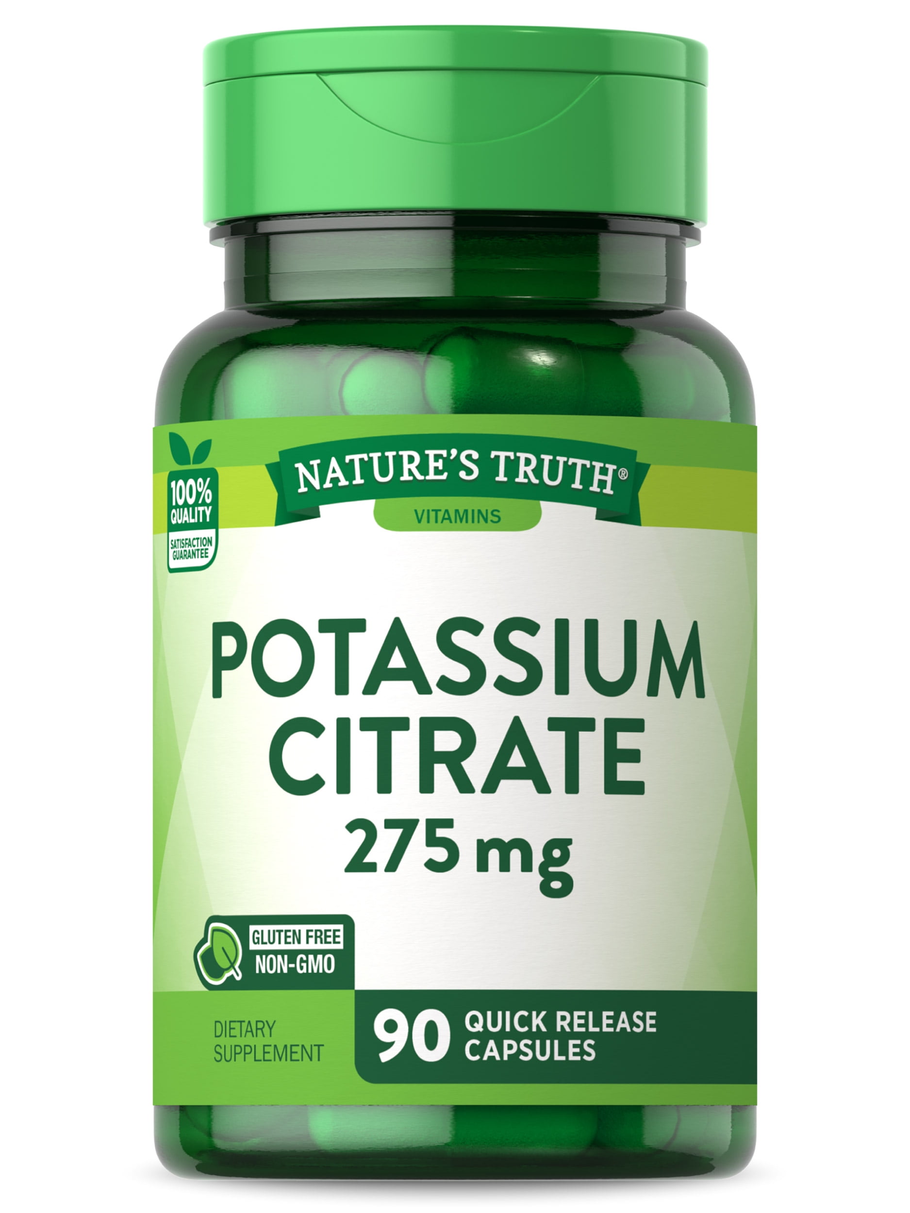 Nature's Truth Potassium Citrate 275mg Health Caps, Non-GMO, Gluten ...