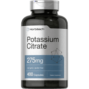 Potassium Citrate Capsules 275 mg | 400 Count | by Horbaach