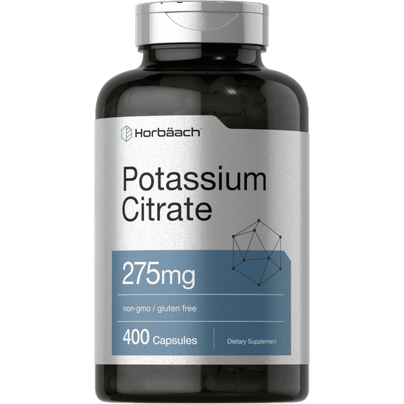 Potassium Citrate Capsules 275 mg | 400 Count | by Horbaach