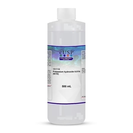 Potassium Hydroxide 0.010N (N/10) Solution – Laboratory Grade, 500mL – High Purity, Reagent for Titration & Chemical Analysis