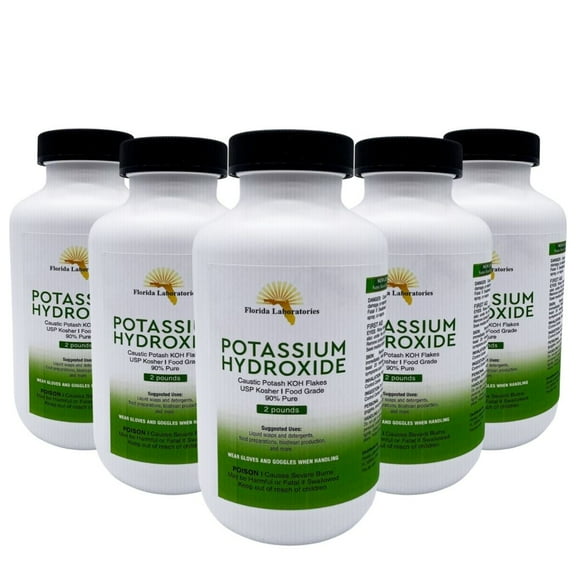 Potassium Hydroxide (KOH),90% pure, Caustic Potash, Organic Soap making 10 Lbs (Pounds)